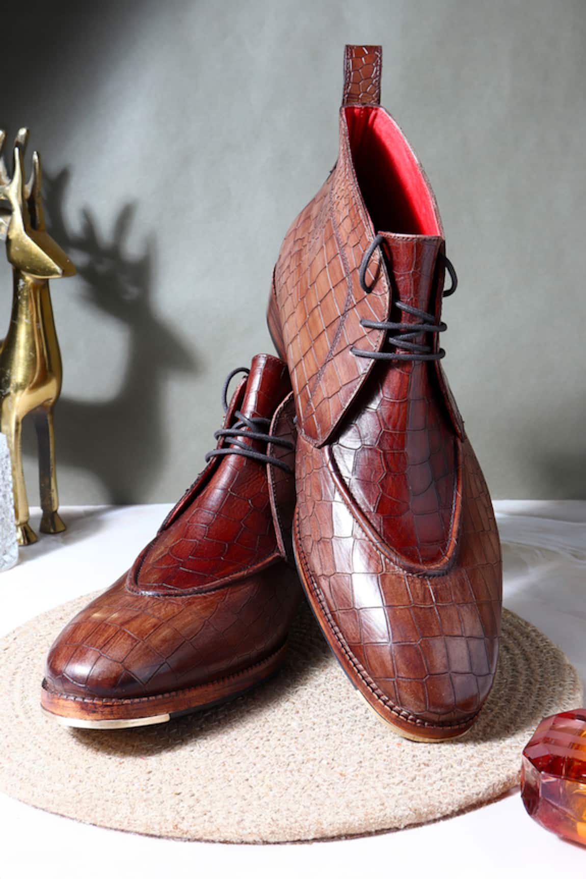 Fellmonger Mirror Glossed Patina Chukka Boots 
