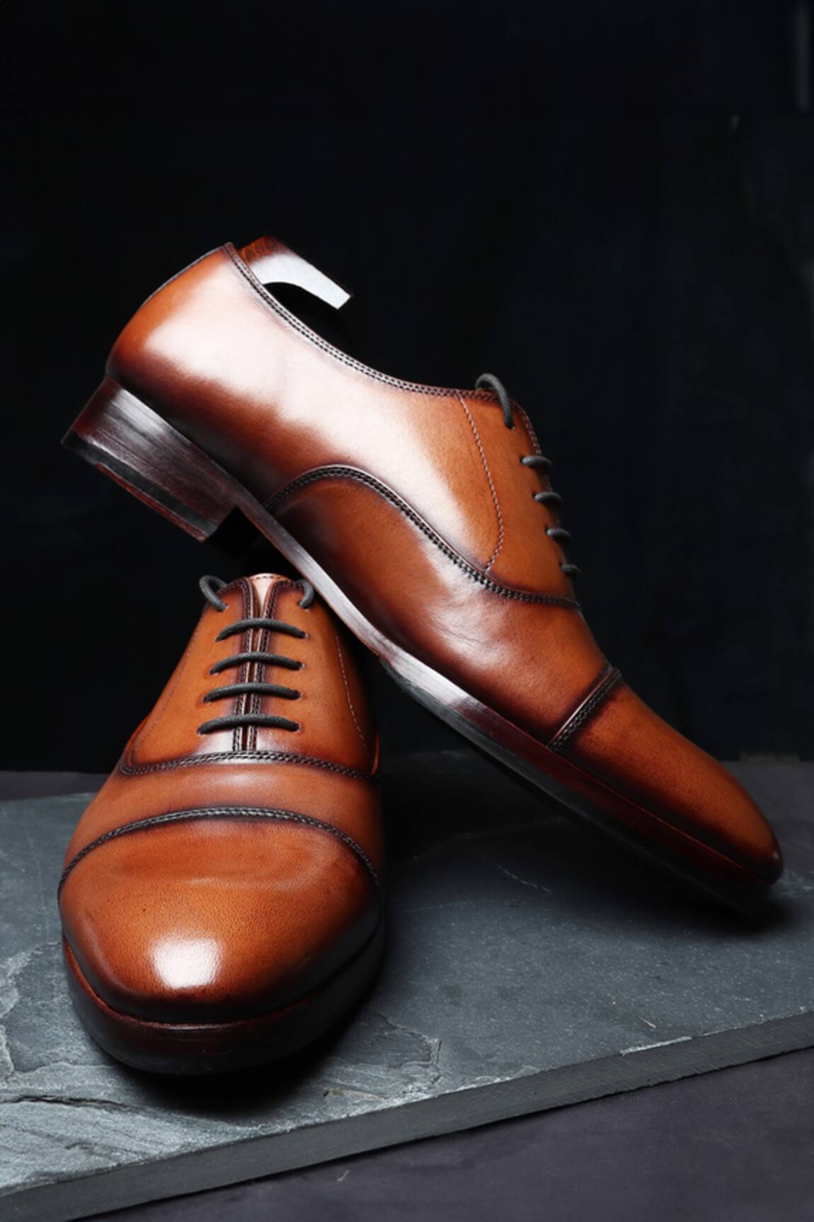 Fellmonger Mirror Glossed Patina Captoe Oxfords 