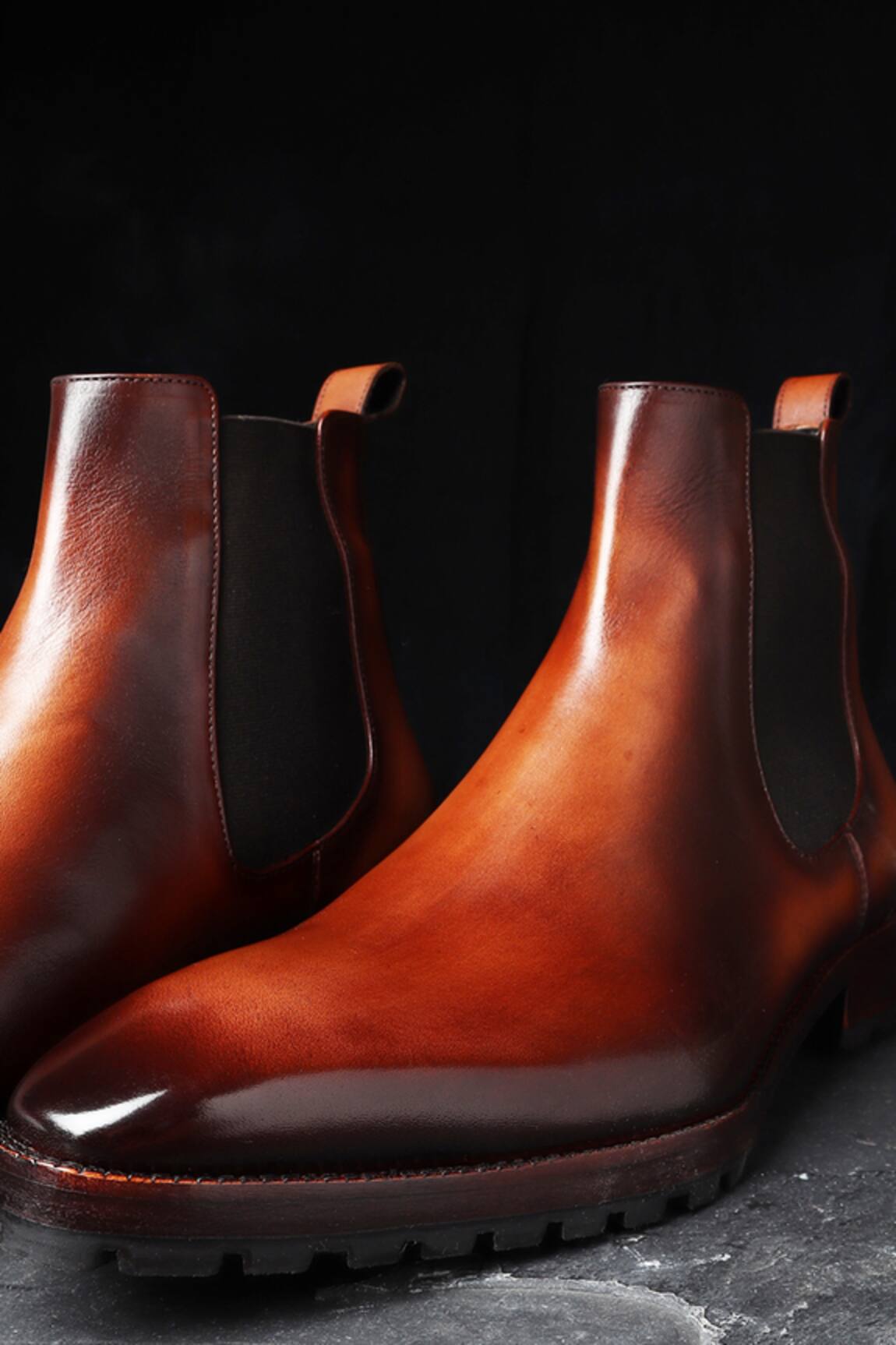 Fellmonger Mirror Glossed Patina Chelsea Boots 