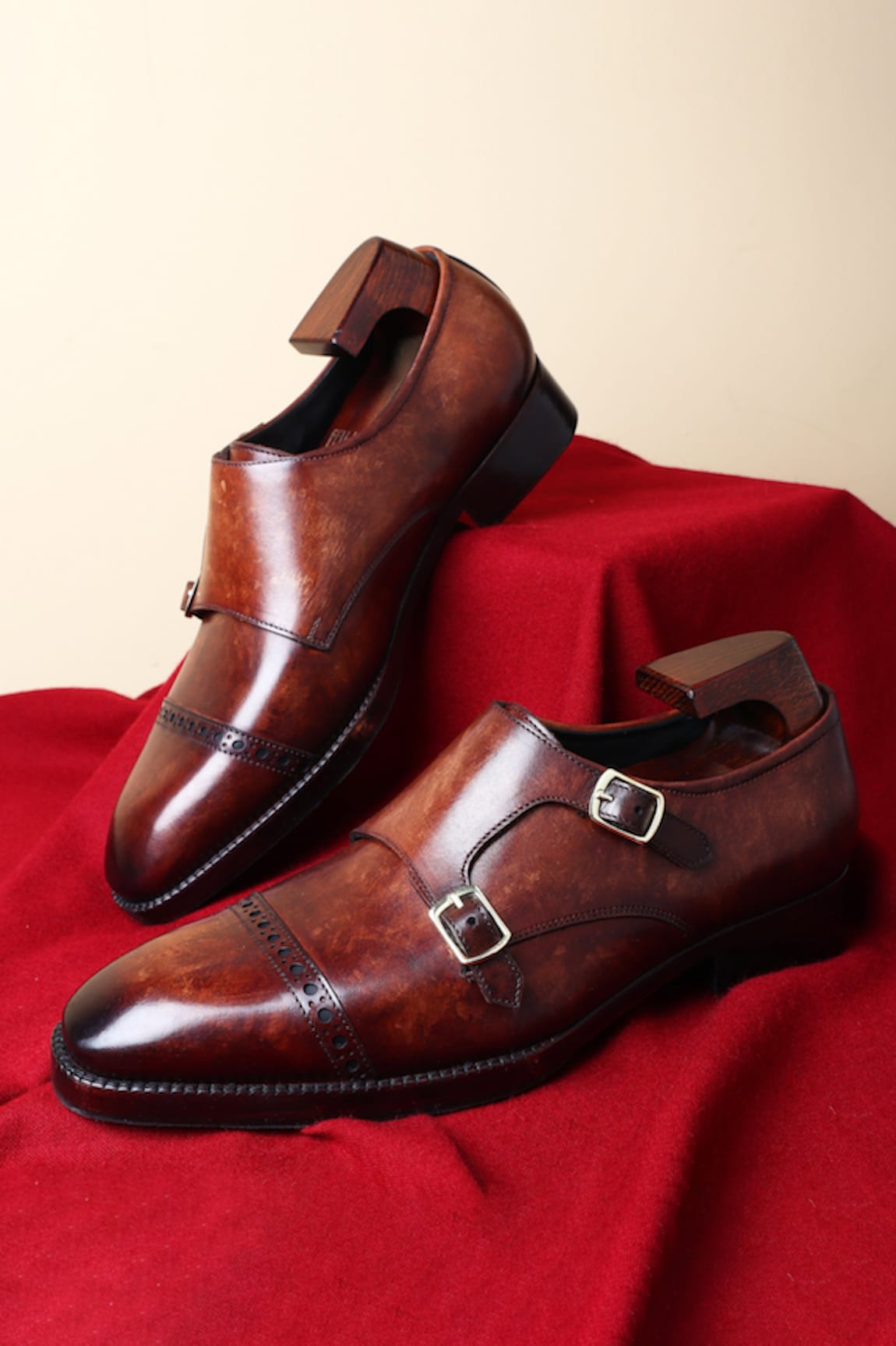 FELLMONGER Leather Double Monk Strap Shoes