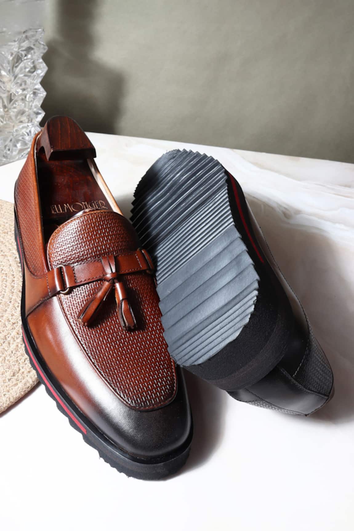 FELLMONGER Leather Textured Loafers