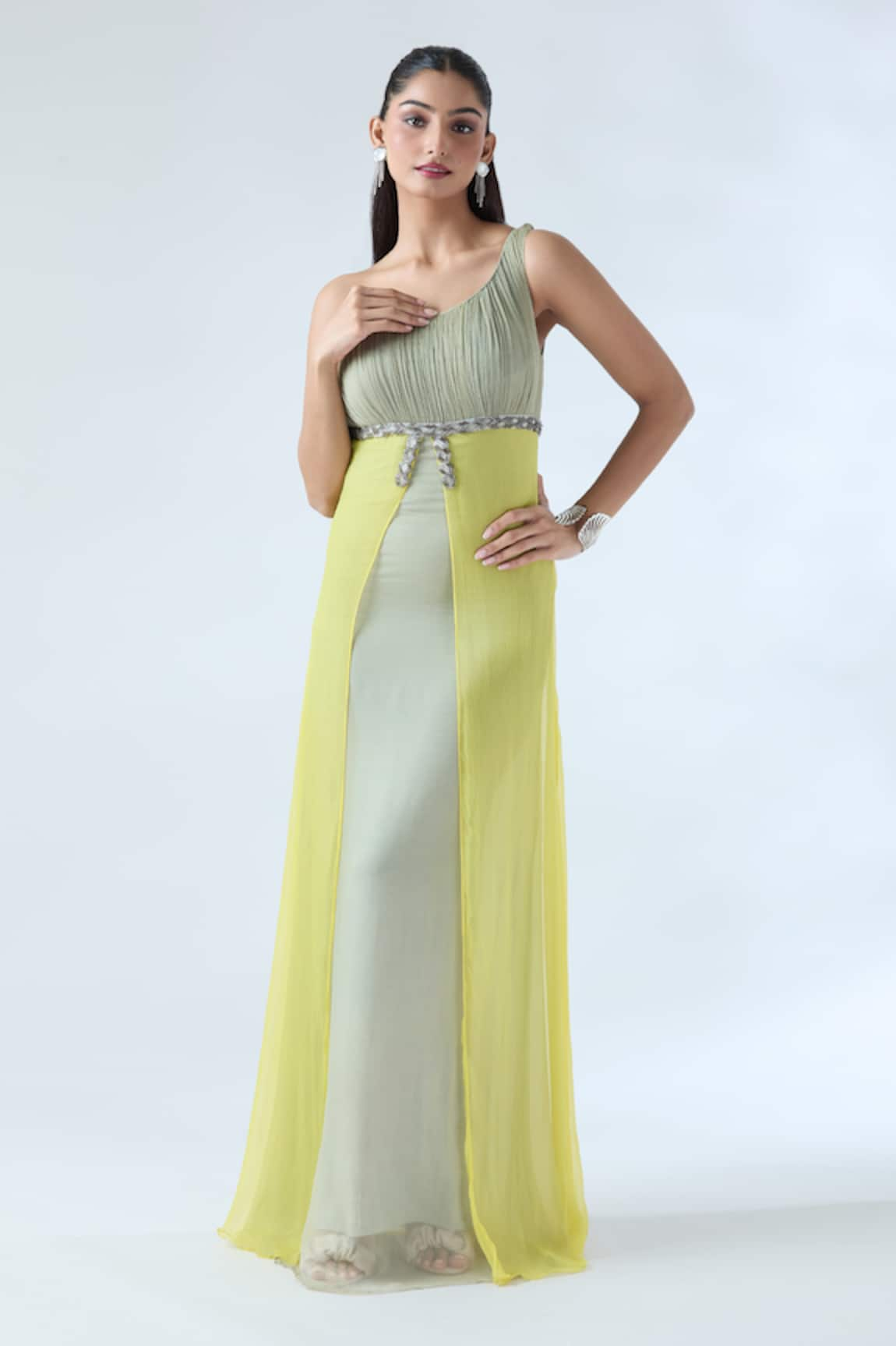 ARPAN VOHRA One Shoulder Panelled Dress