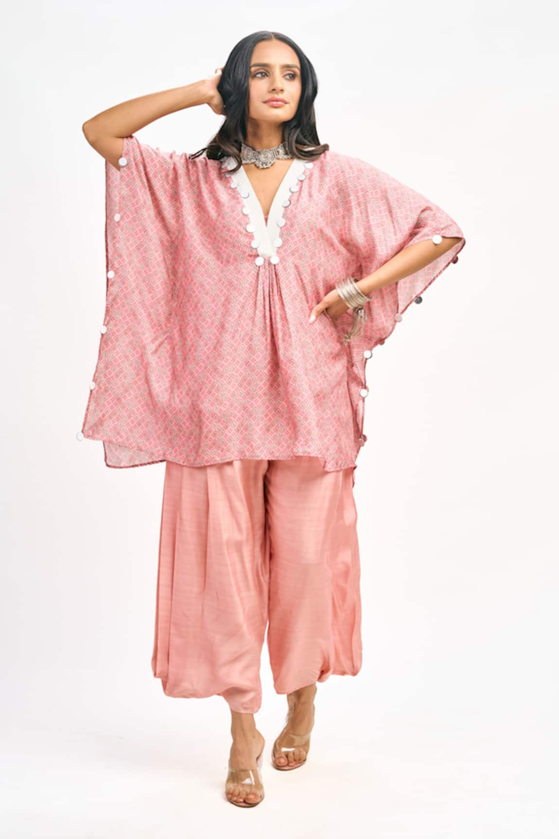 Tanu Malhotra Floral Print Kaftan Pant Set