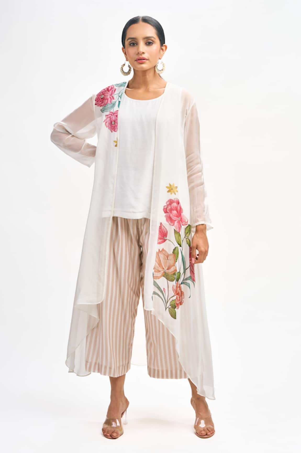 Tanu Malhotra Floral Print Jacket Pant Set