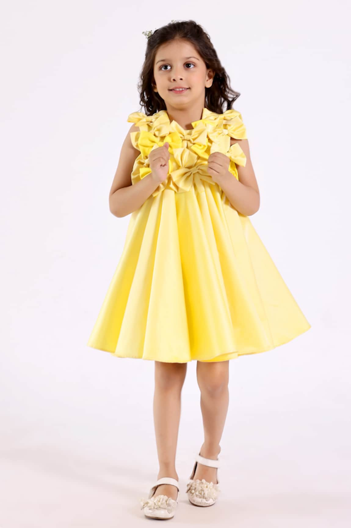 JANYAS CLOSET Twirly Bow Embellished Dress