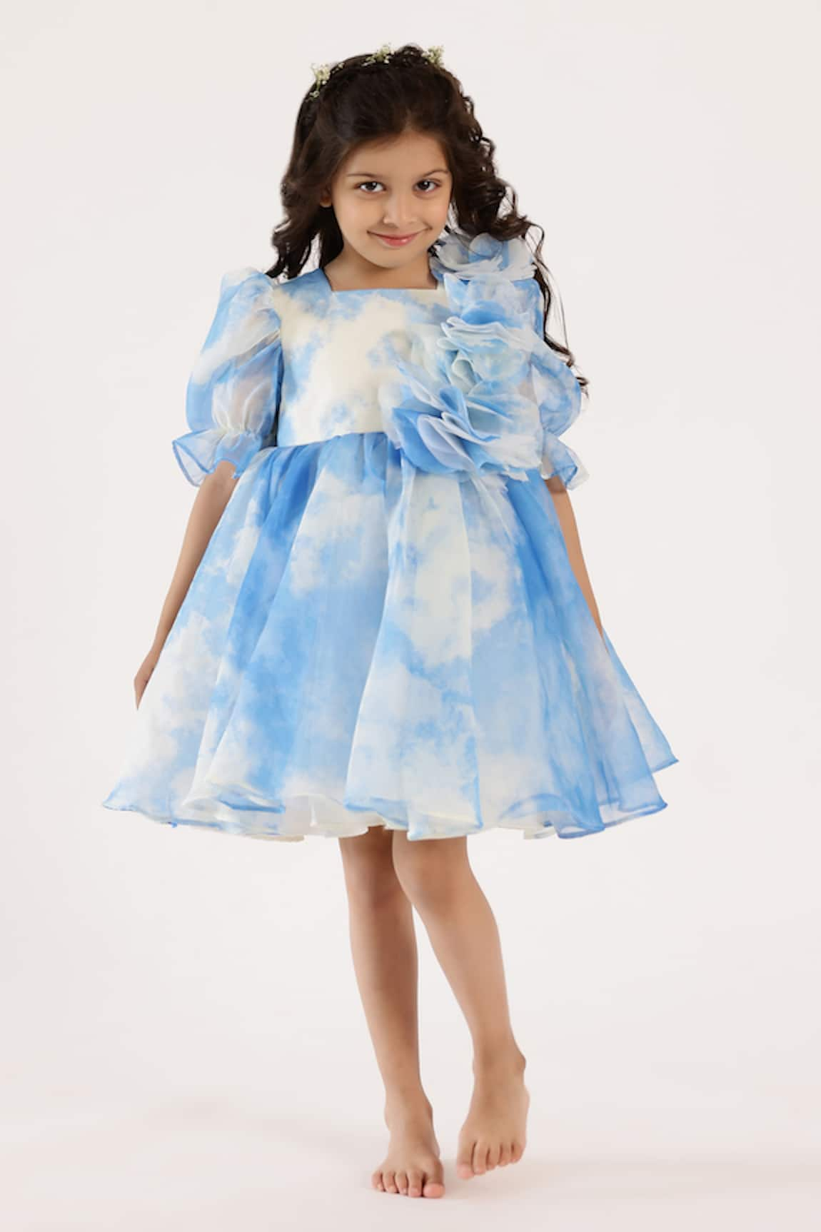 JANYAS CLOSET Cloud Dreamer Abstract Print Dress