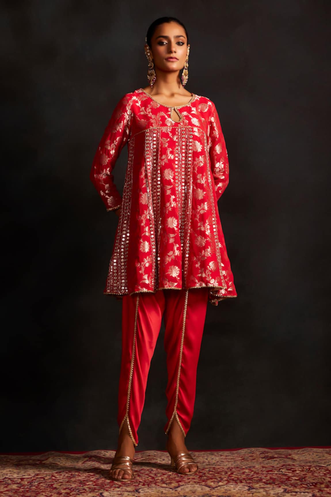 Mustard Moon by Neyha and Vrinda Embroidered Kurta & Tulip Pant Set