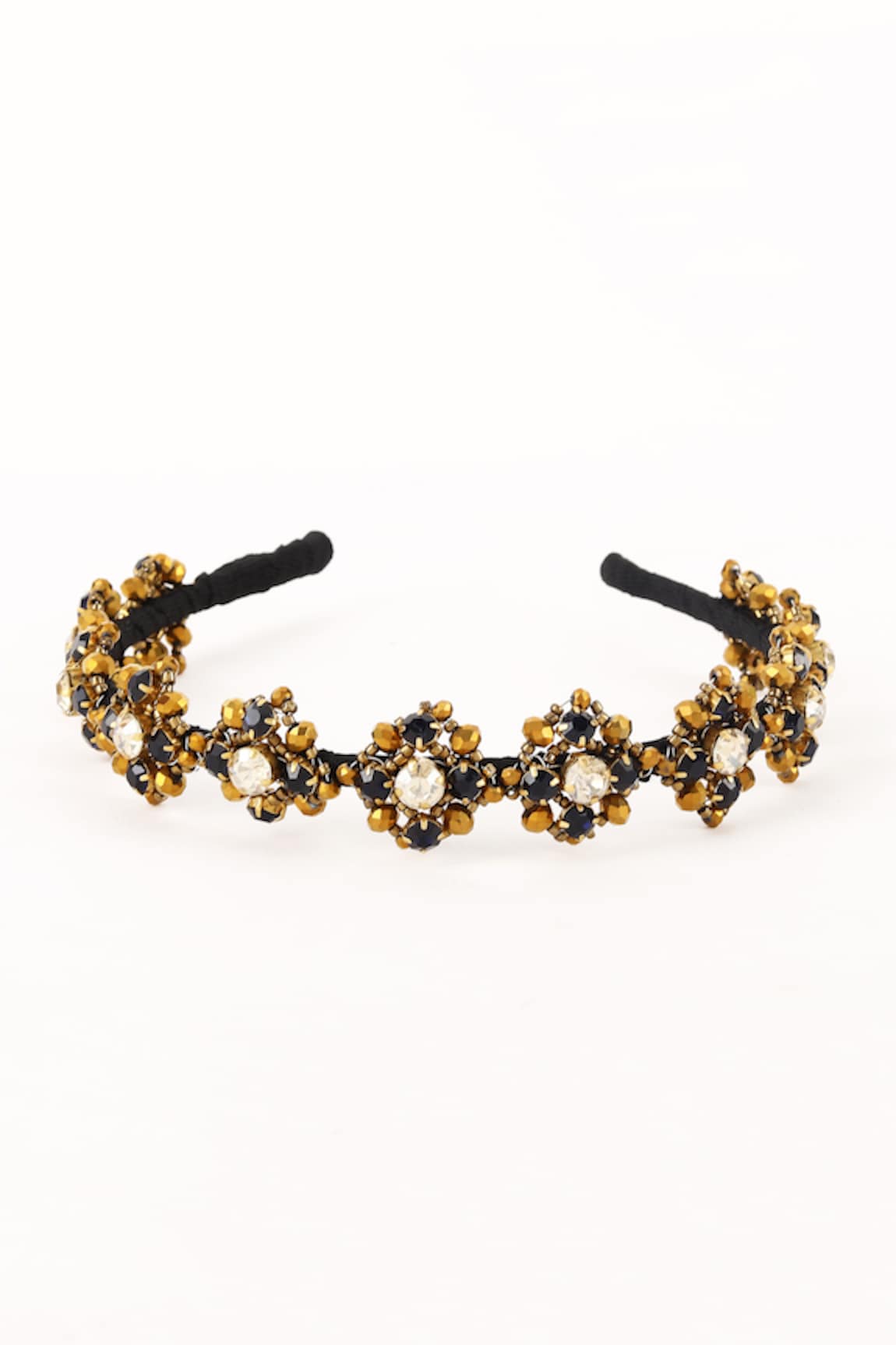 Born Flash Metallic Elegance Floral Beaded Hairband