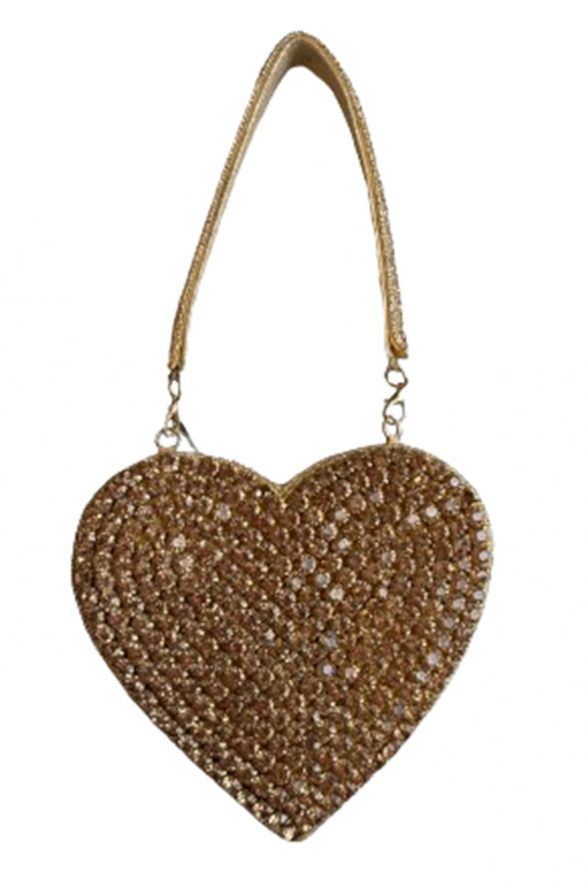 Oceana Clutches Handmade Rhinestone Embellished Heart Bag