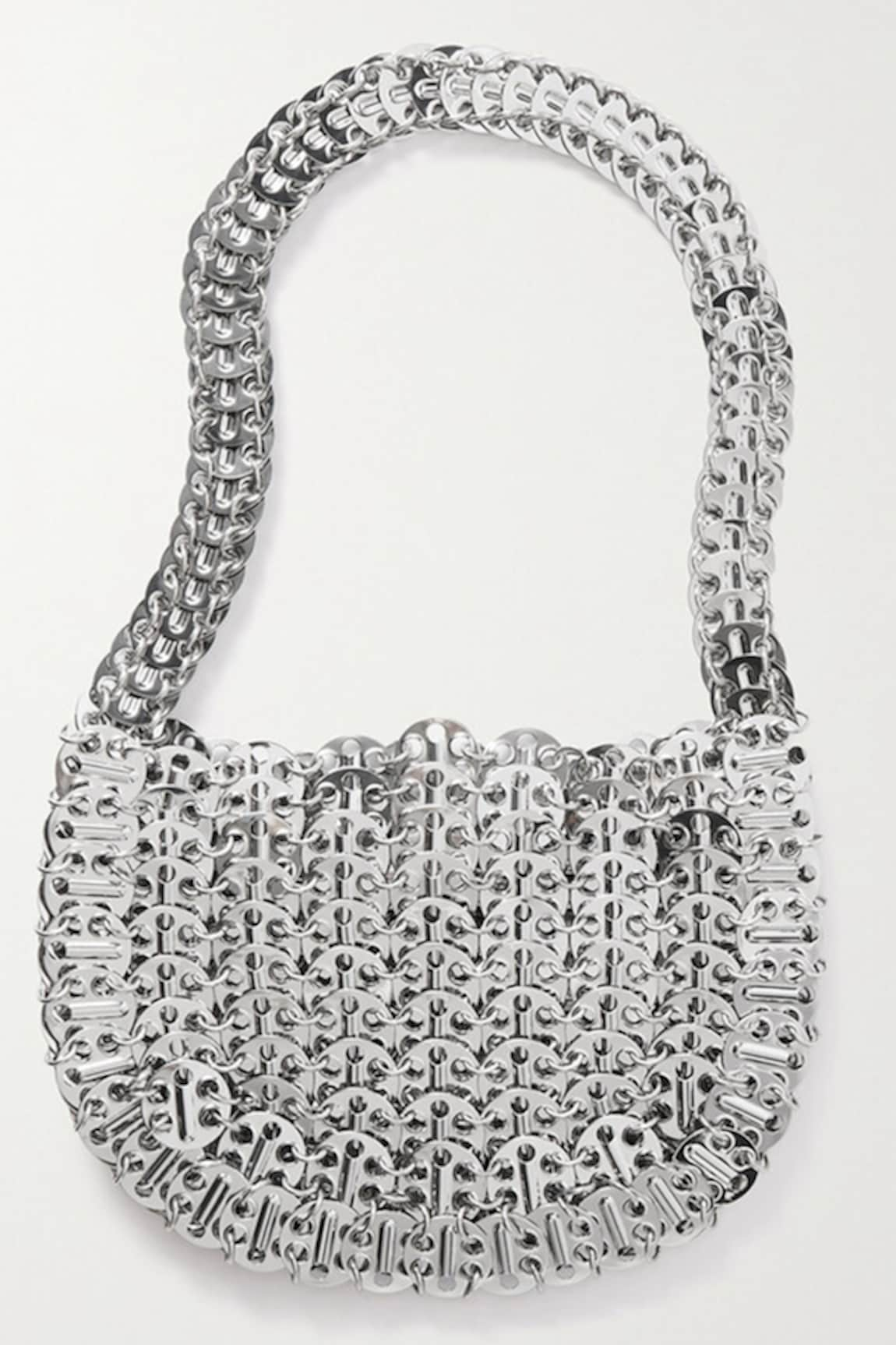 Oceana Clutches 1969 Moon Chainlink Embellished Bag