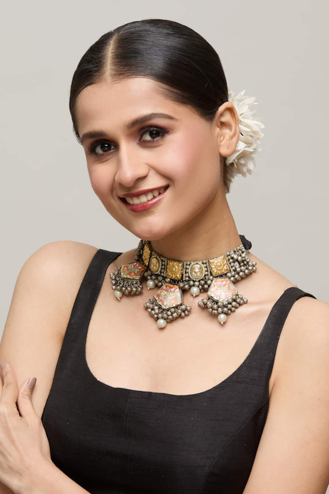 Chaotiq By Arti Meenakari Work Choker Necklace