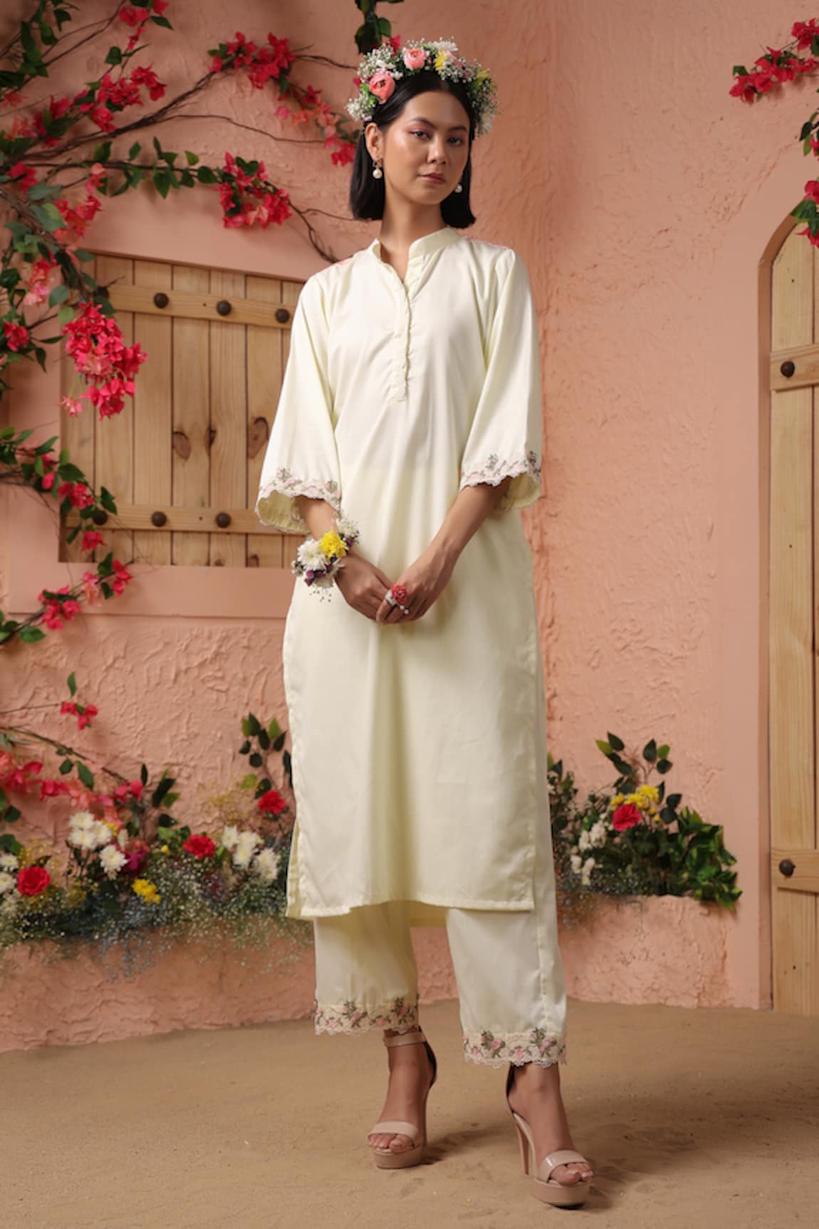 Charu Makkar Sleeve Embellished Kurta & Pant Set