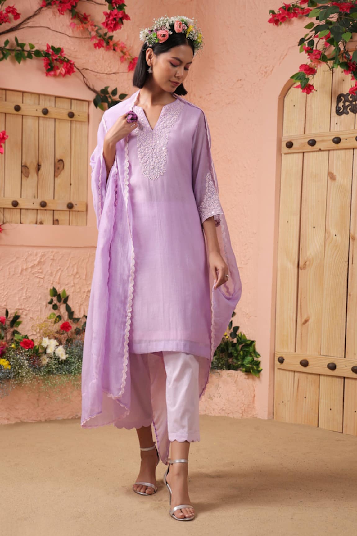 Charu Makkar Mirror Yoke Embroidered Kurta Set