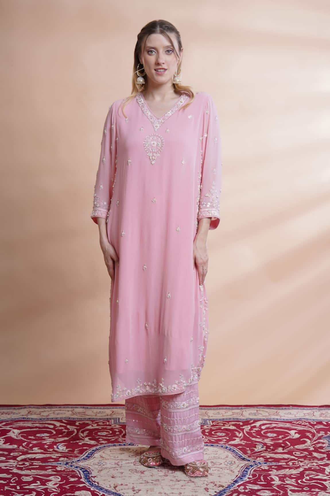 HOUSE OF SUPRIYA Hand Embroidered Kurta Pant Set