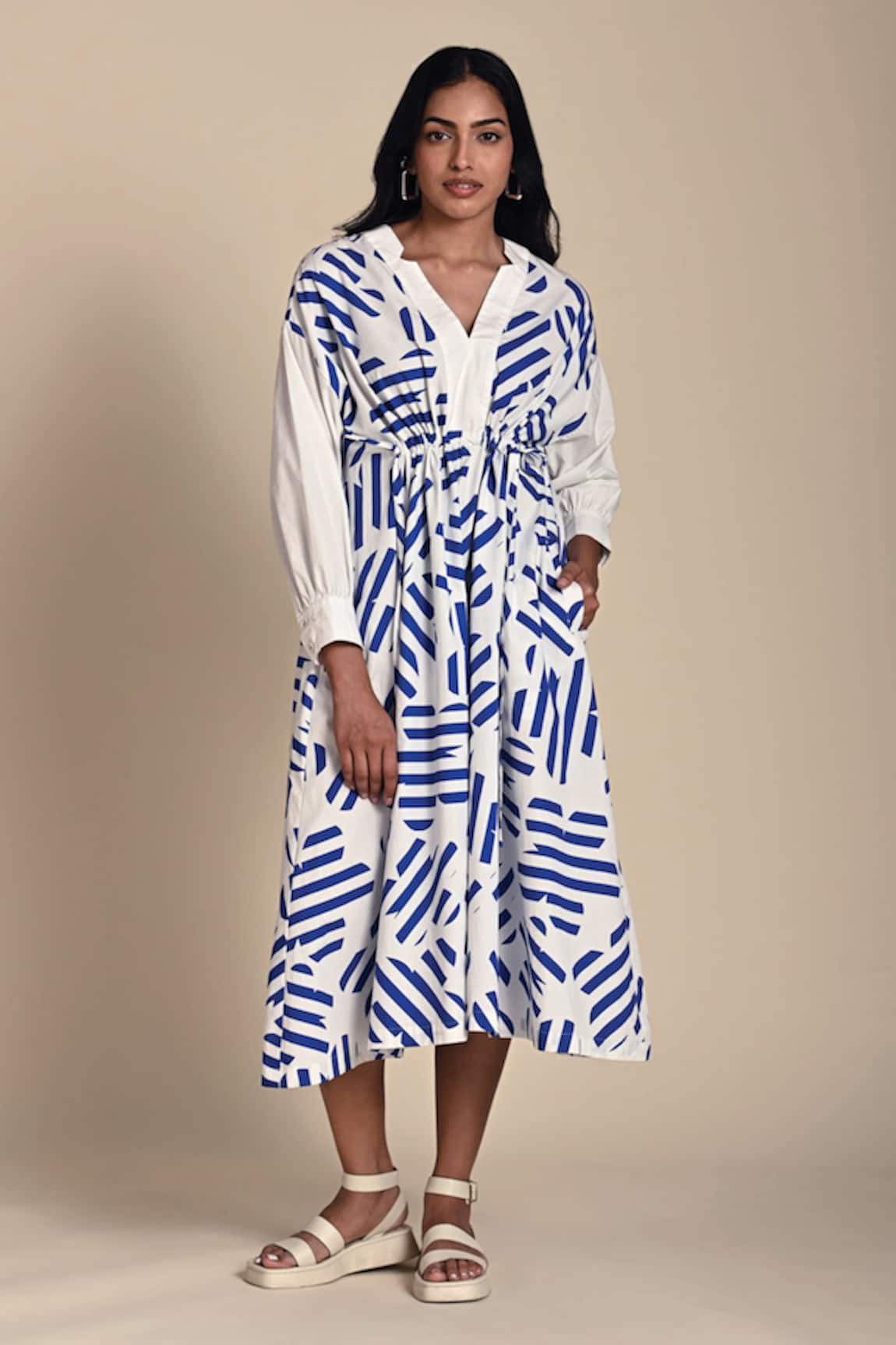 Kanelle Confetti Print Midi Dress