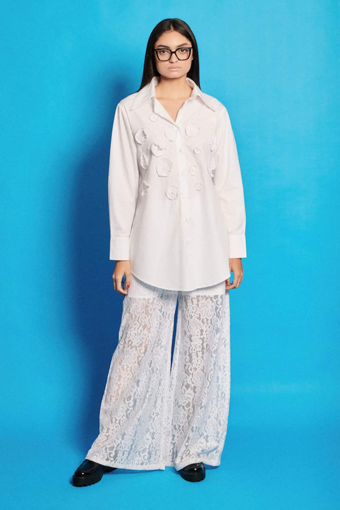 Cin Cin Patchwork Embroidered Shirt & Pant Set