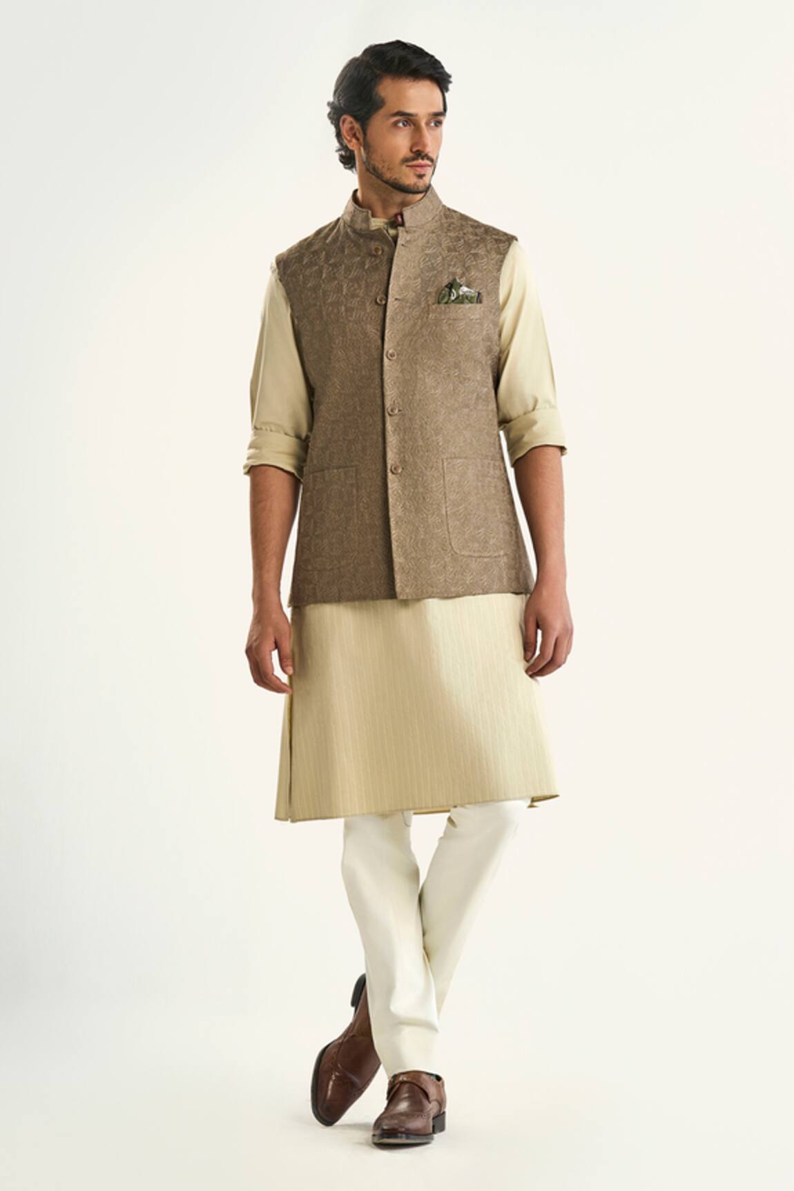 Raghavendra Rathore Jodhpur Floral Motif Beige Bundi 