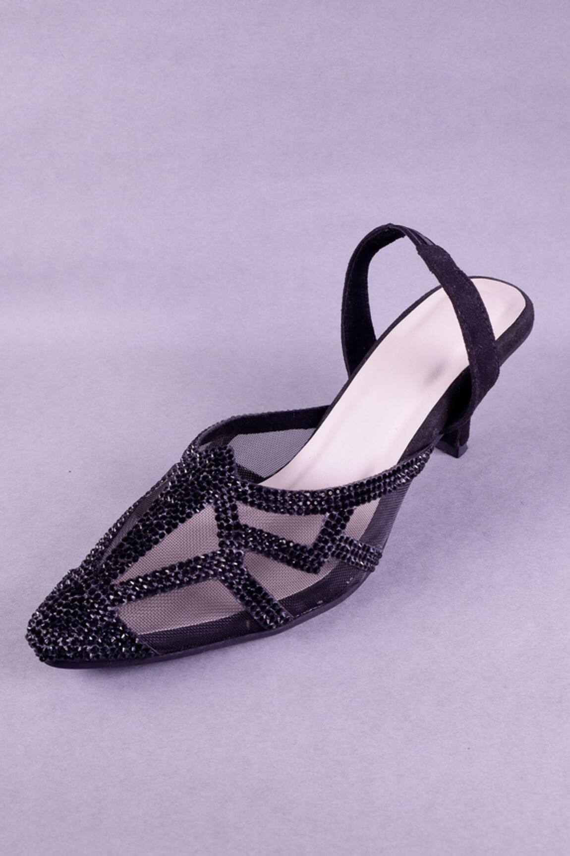 Sana K luxurious Footwear Stone Embellished Heels 