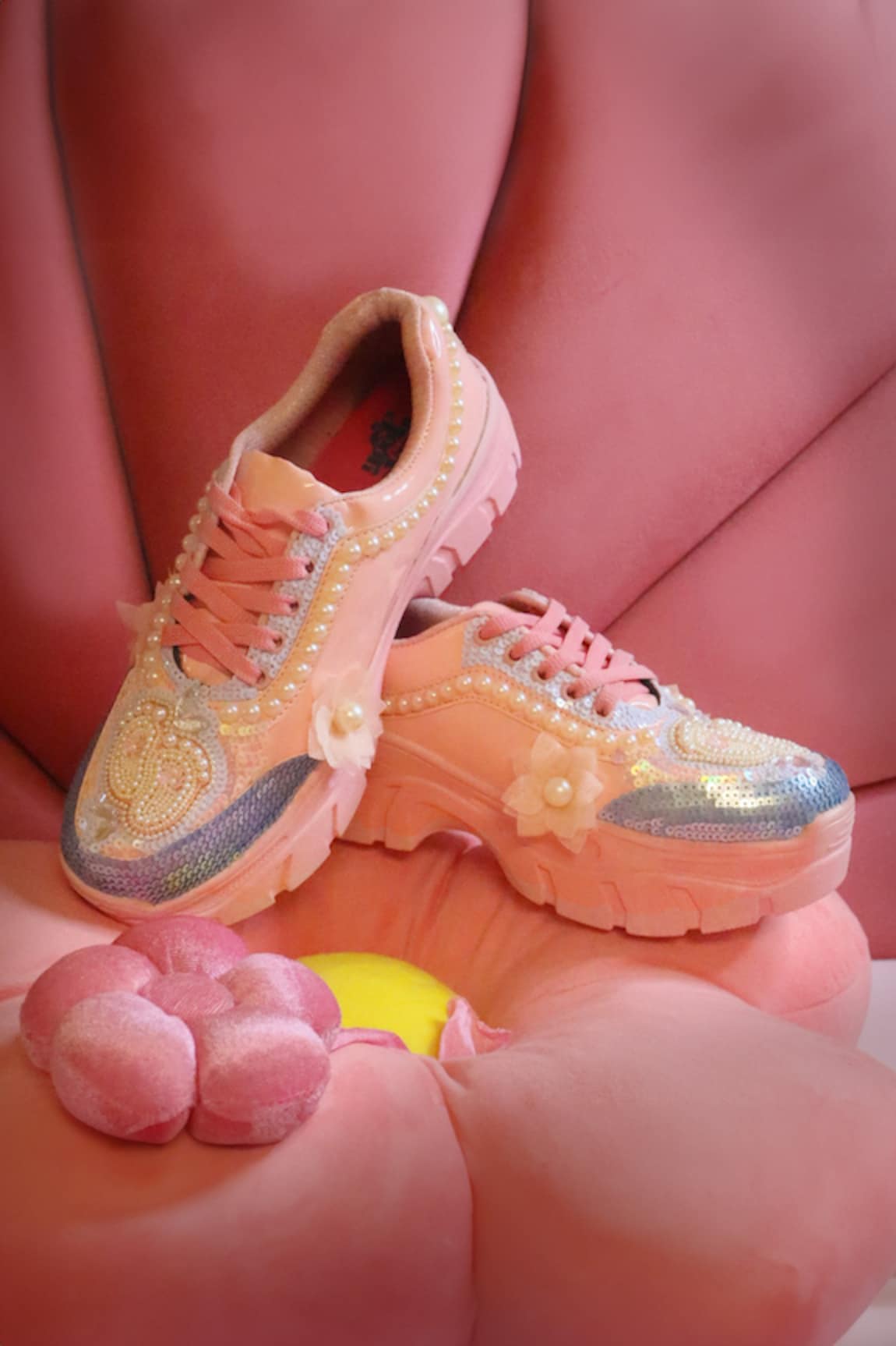 Chal Jooti Sweet Dreams Pearl Embellished Sneakers