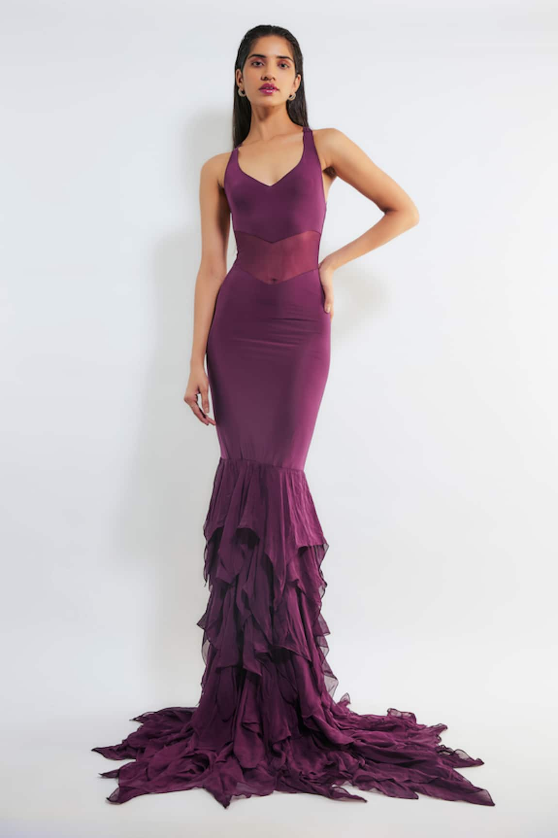 Deme by Gabriella Caren Ruffle Bordered Gown