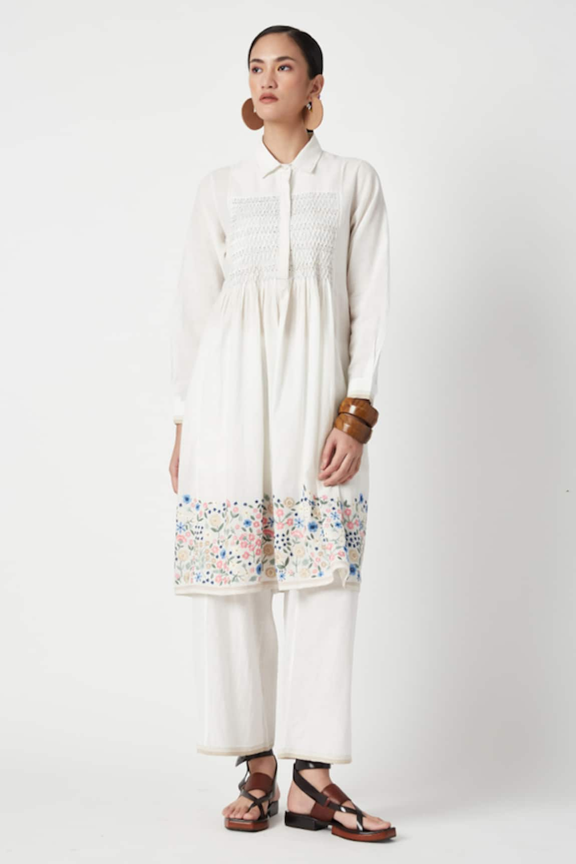 Payal Pratap Lithica Smocked Embroidered Kurta With Pant