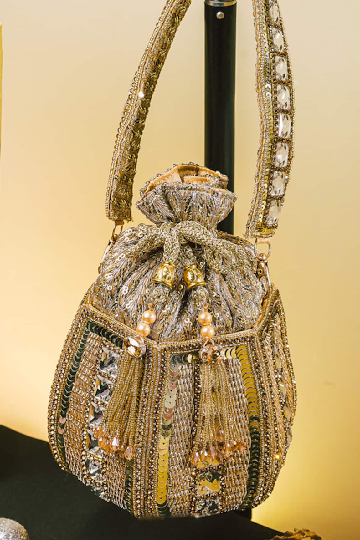 NR BY NIDHI RATHI Sequin Embroidered Potli Bag