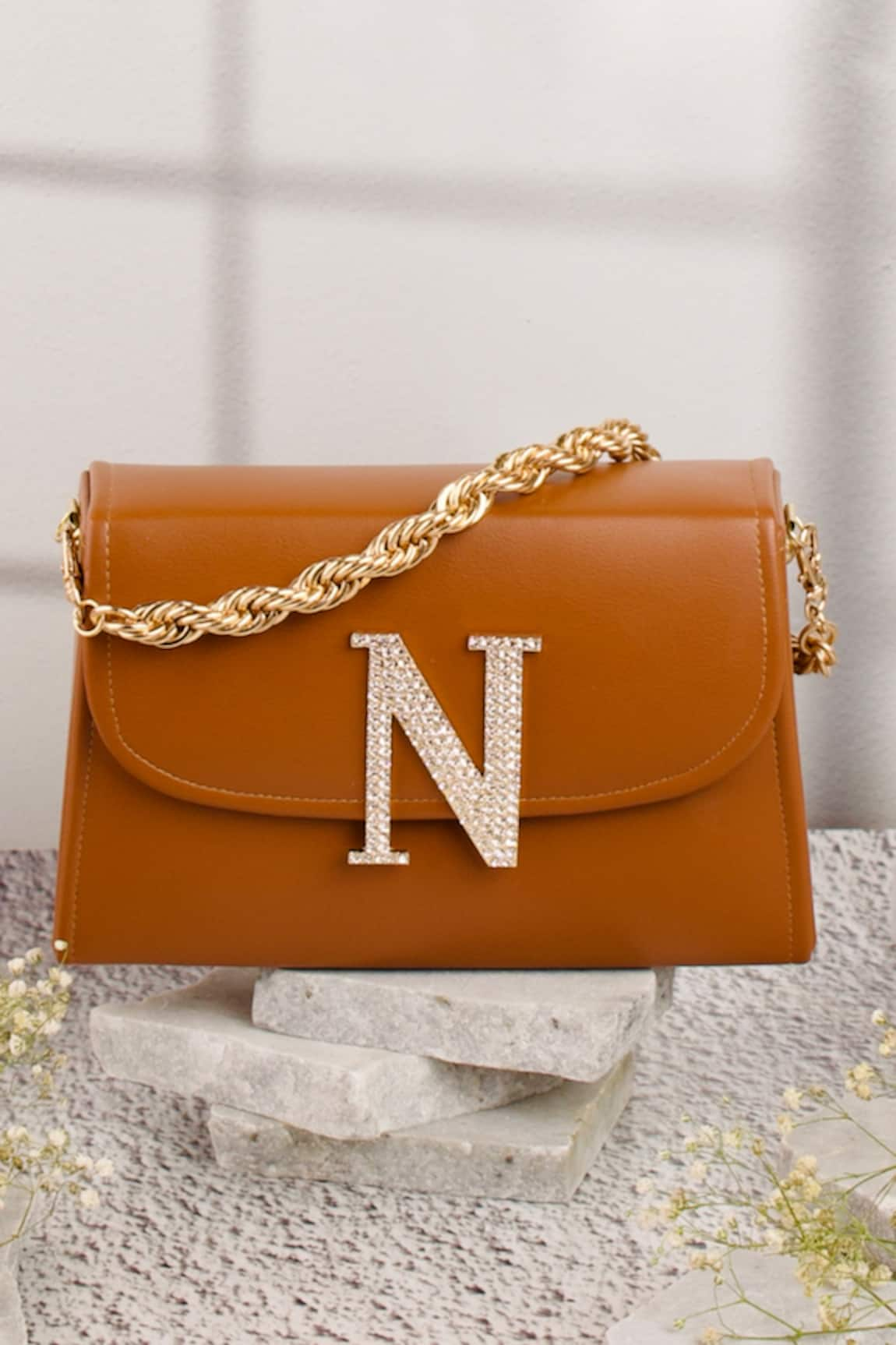 NR BY NIDHI RATHI N Initial Embellished Box Clutch