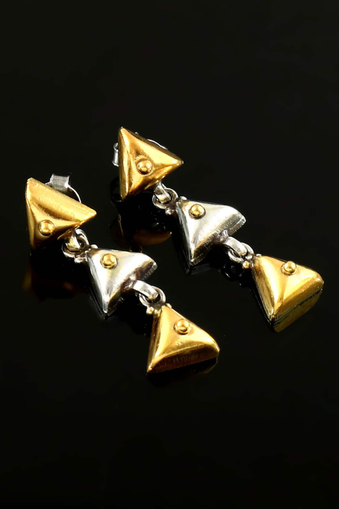 Noor Dual Toned Prism Danglers