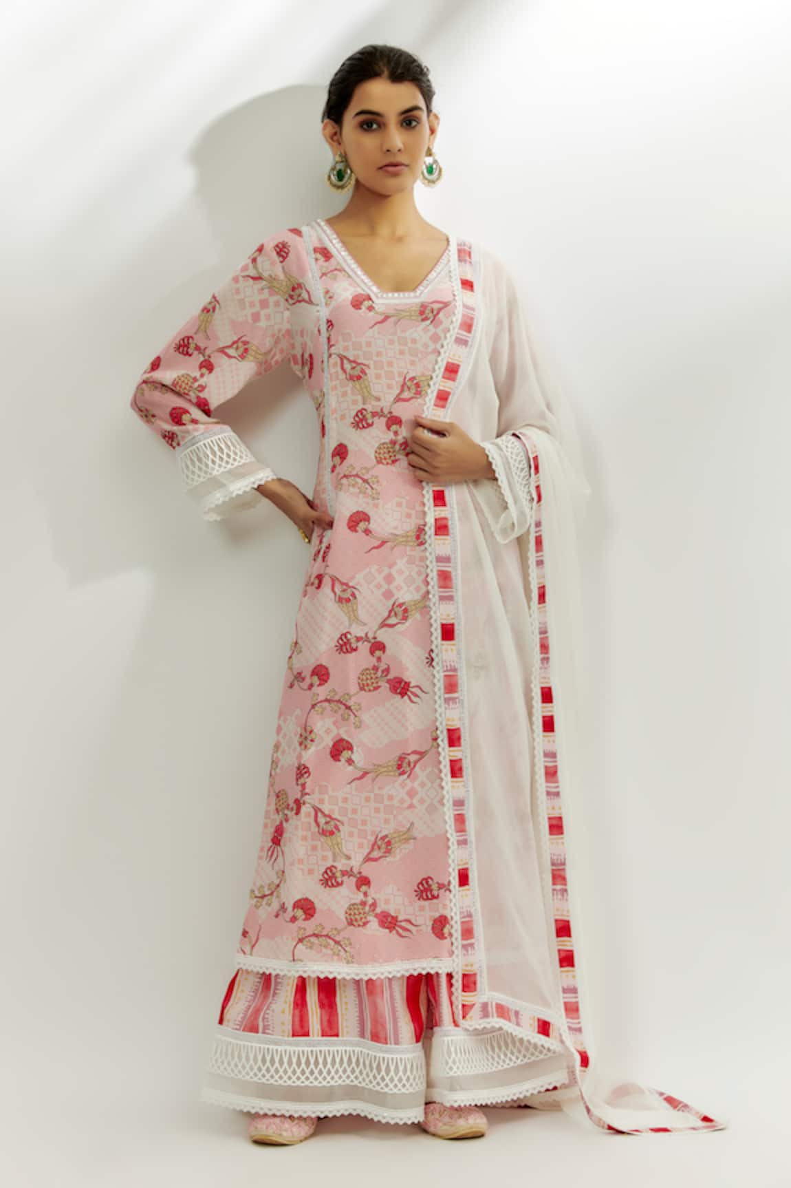 Nadima Saqib Floral Print Kurta Pant Set