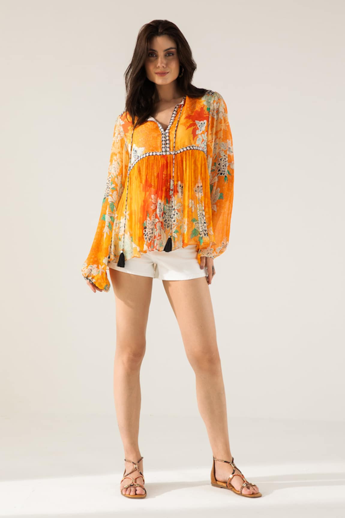 REENA SHARMA Vaani Floral Print Top