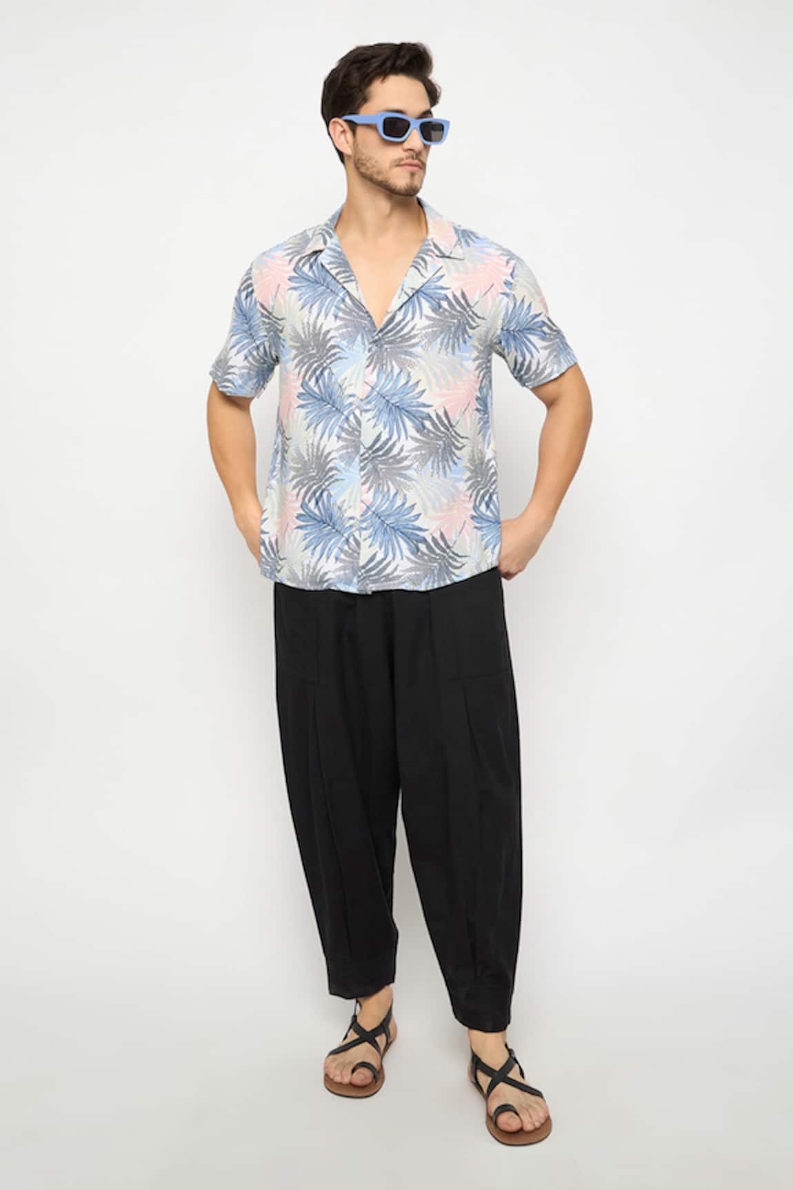 Ranng Label Leaf Print Shirt