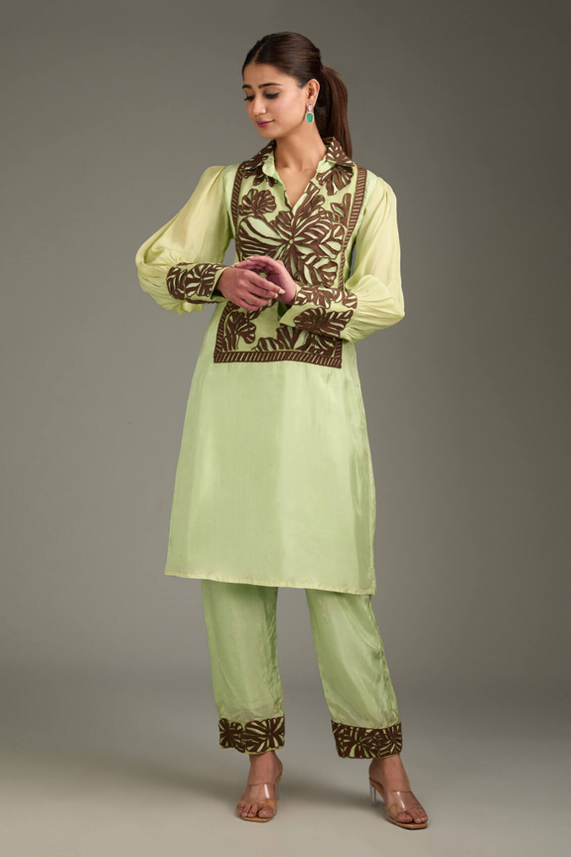 Label Deepshika Agarwal Cutwork Embroidered Kurta & Pant Set 