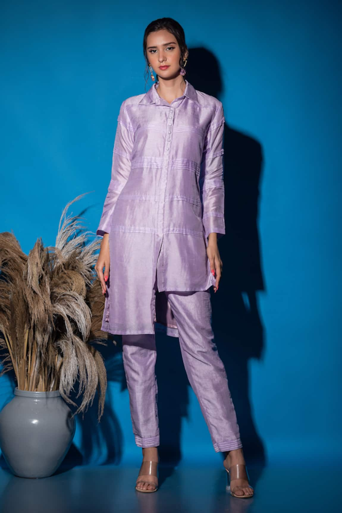 Label Deepshika Agarwal Pintucked Kurta & Pant Set