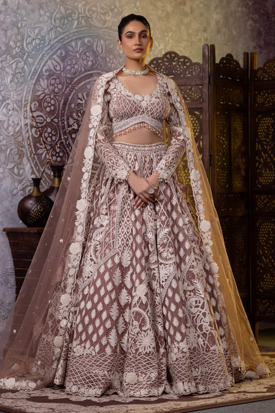 RAJ ARORA Dori Embroidered Blouse Lehenga Set