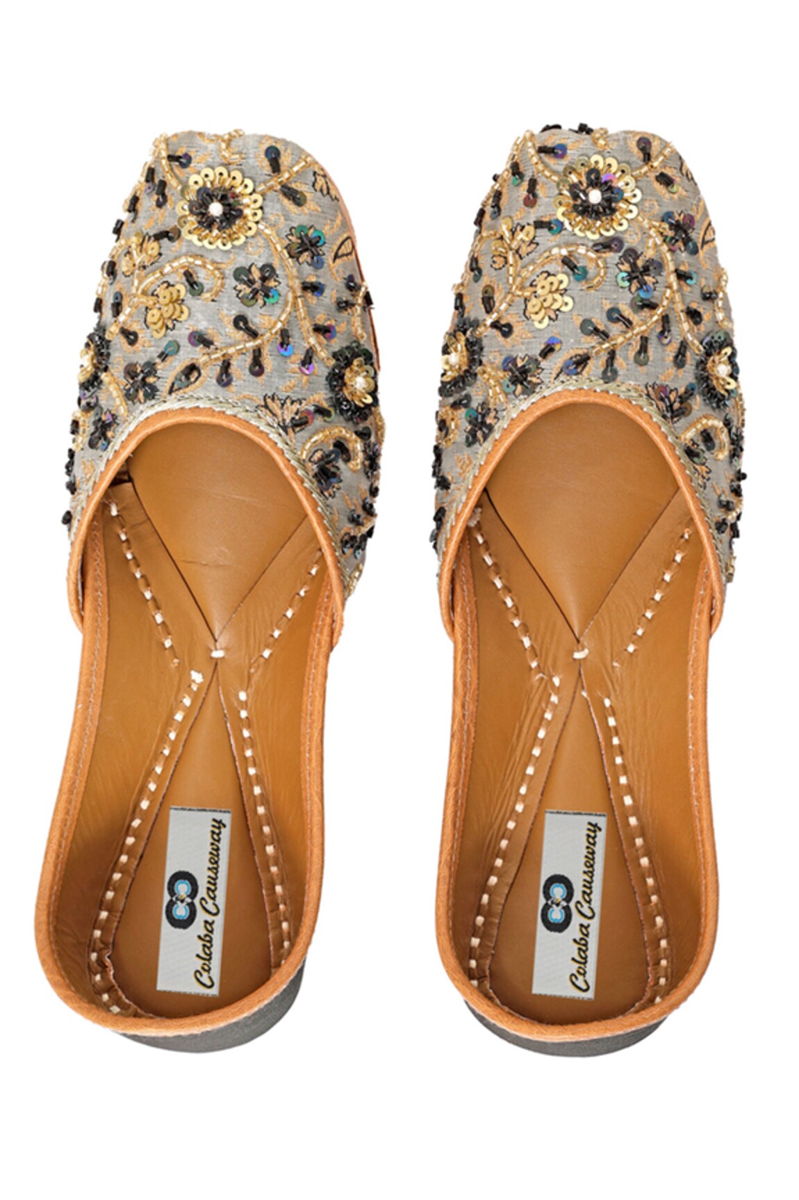 Colaba Causeway Iris Floral Embroidered Juttis