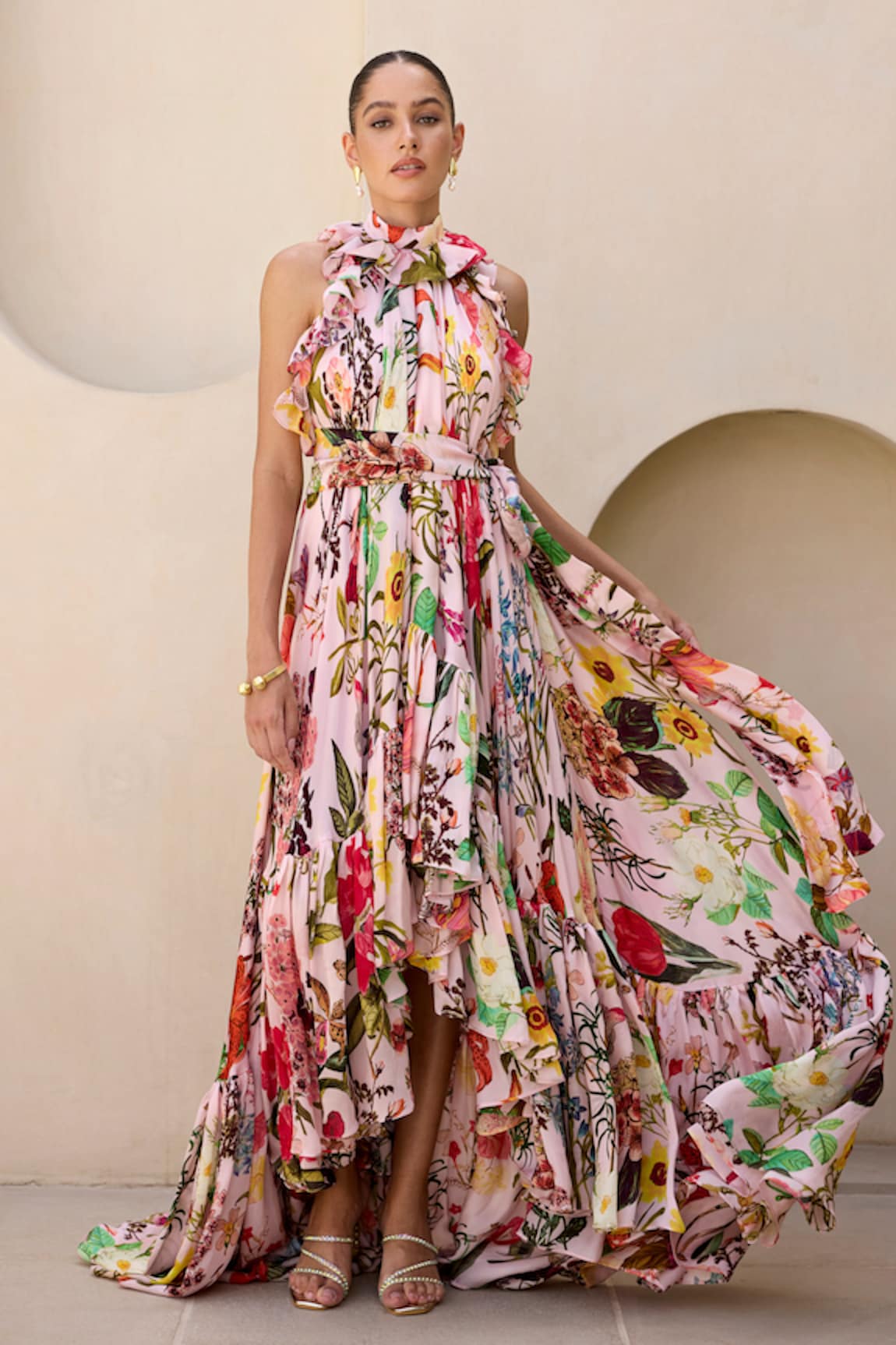 Prints by Radhika Floral Vine Print High-Low Dress