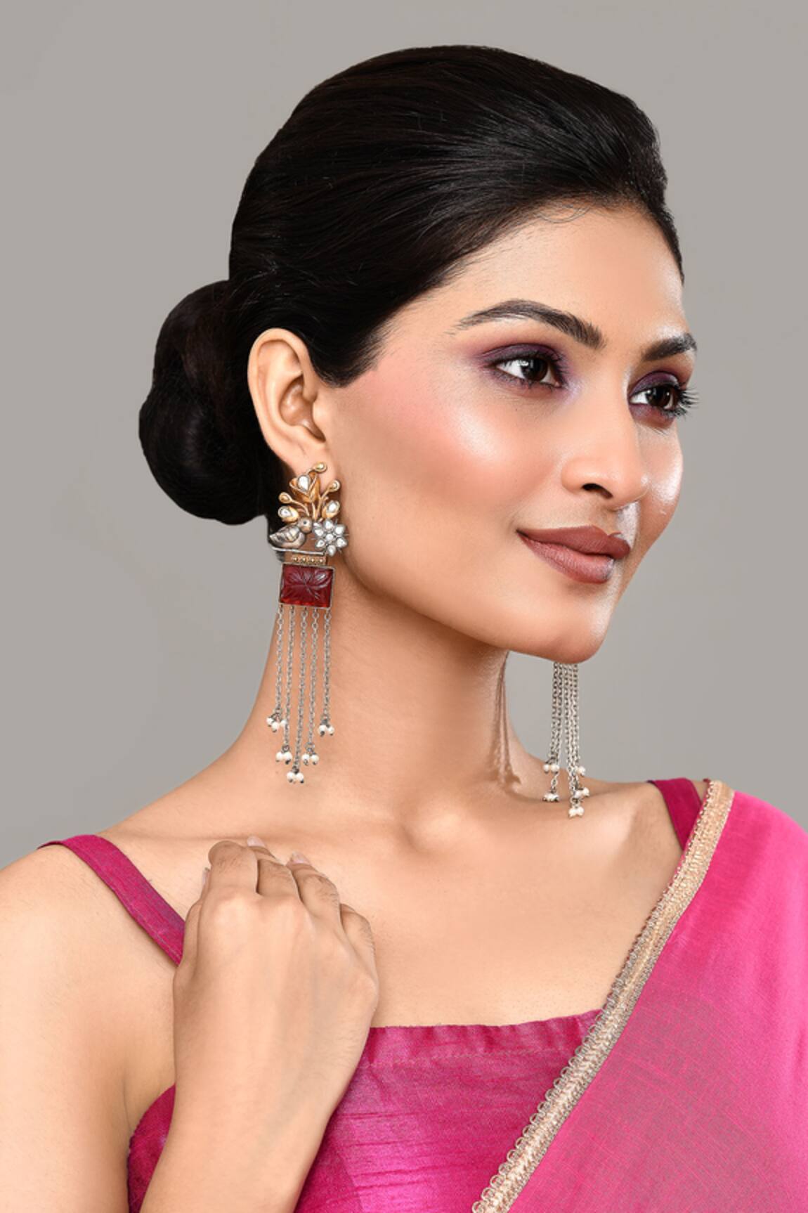 Nazaakat By Samara Singh Embellished Long Earrings 