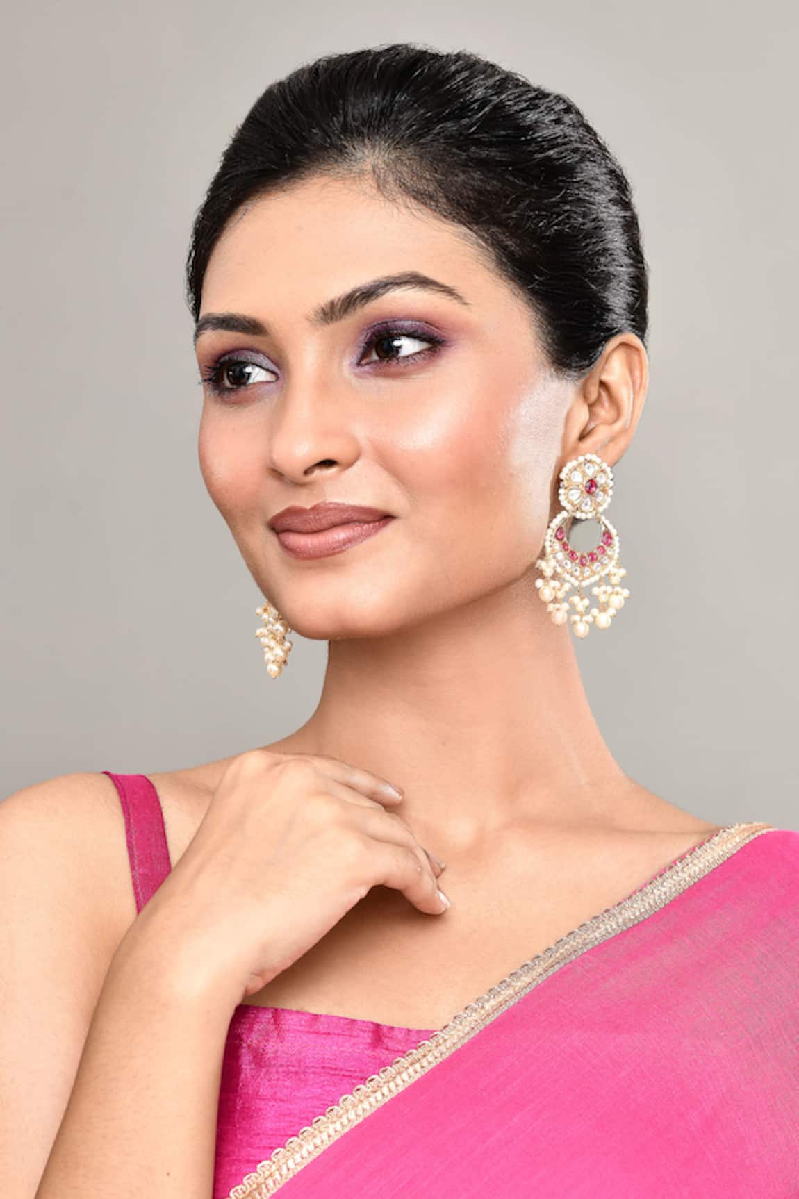 Nazaakat By Samara Singh Noor Kundan Embellished Chandbalis 