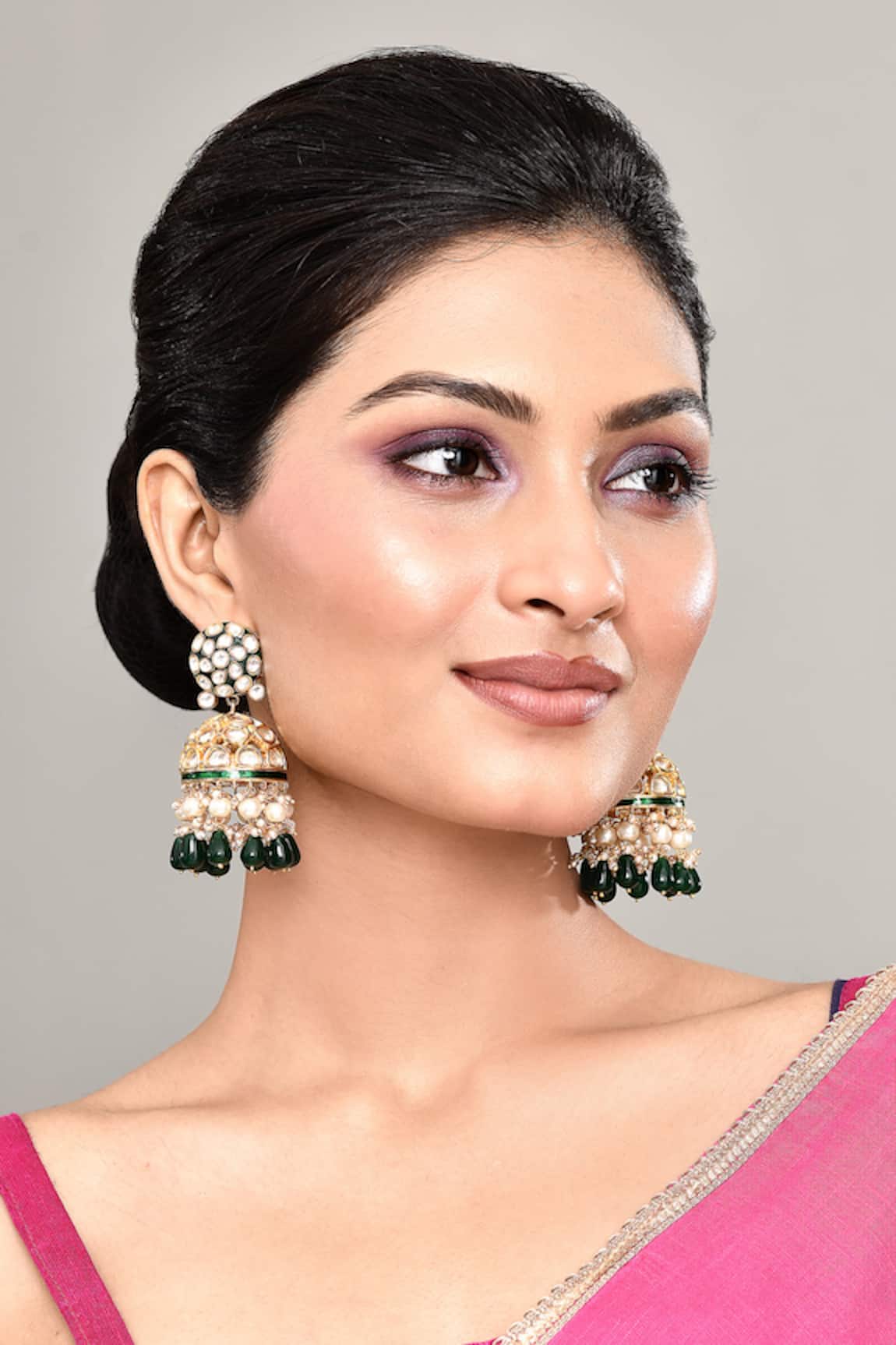 Nazaakat By Samara Singh Phool Bagh Kundan Embellished Dome Jhumkas 