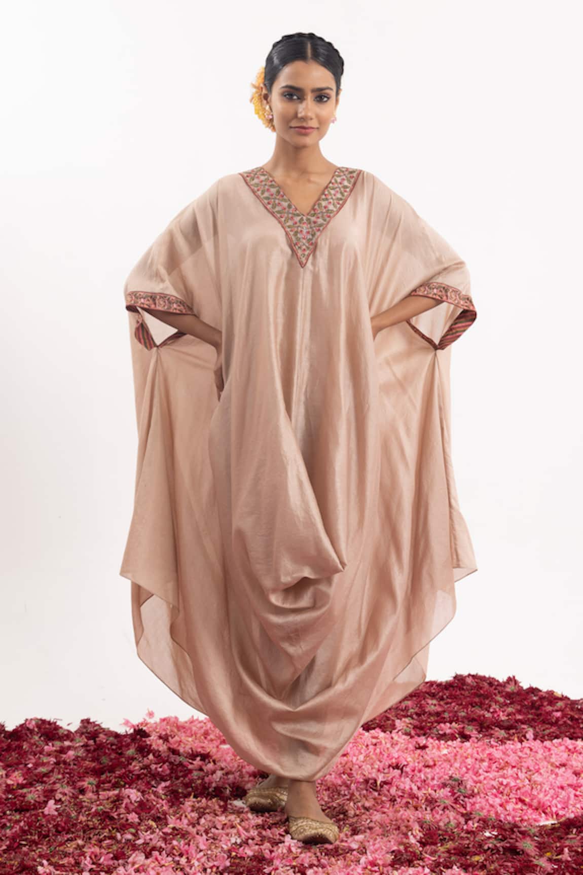 Samant Chauhan Flower Bud Placement Embroidered Kaftan