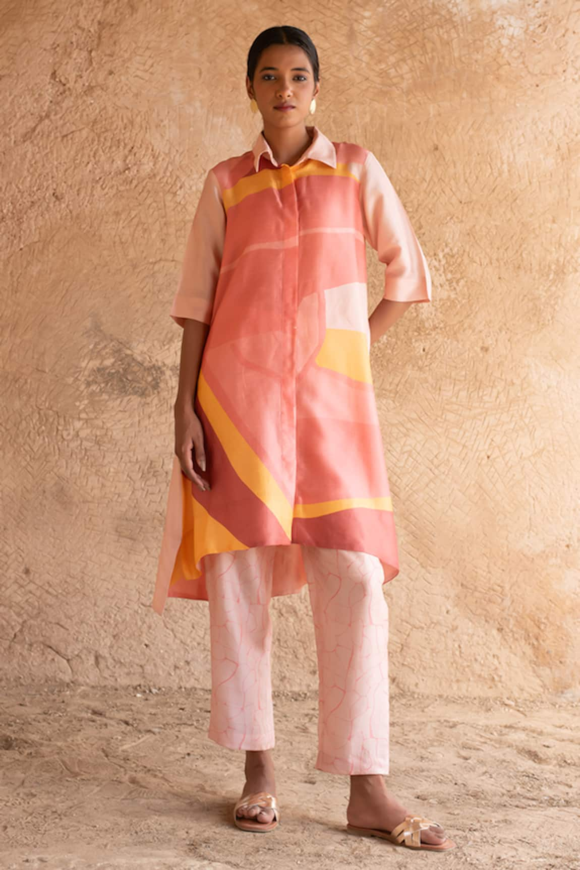 Clos Abstract Print Tunic Kurta With Pant