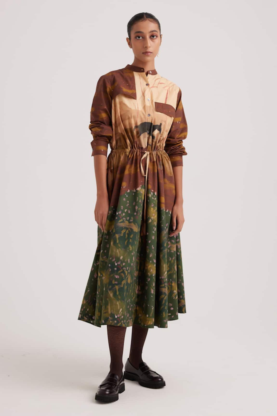 Cord Sleet Nature Print Dress