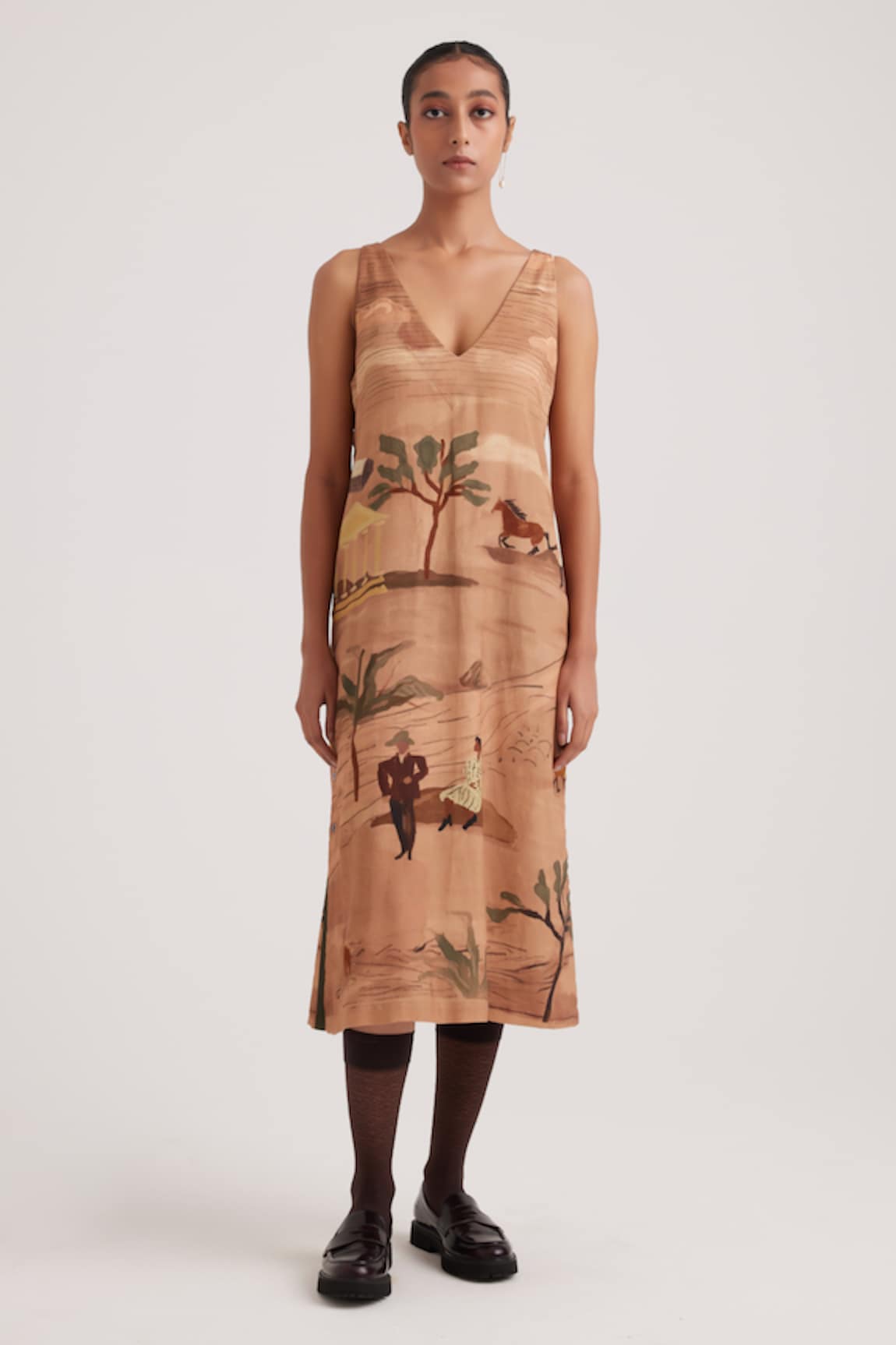 Cord Zen Derby Print Dress