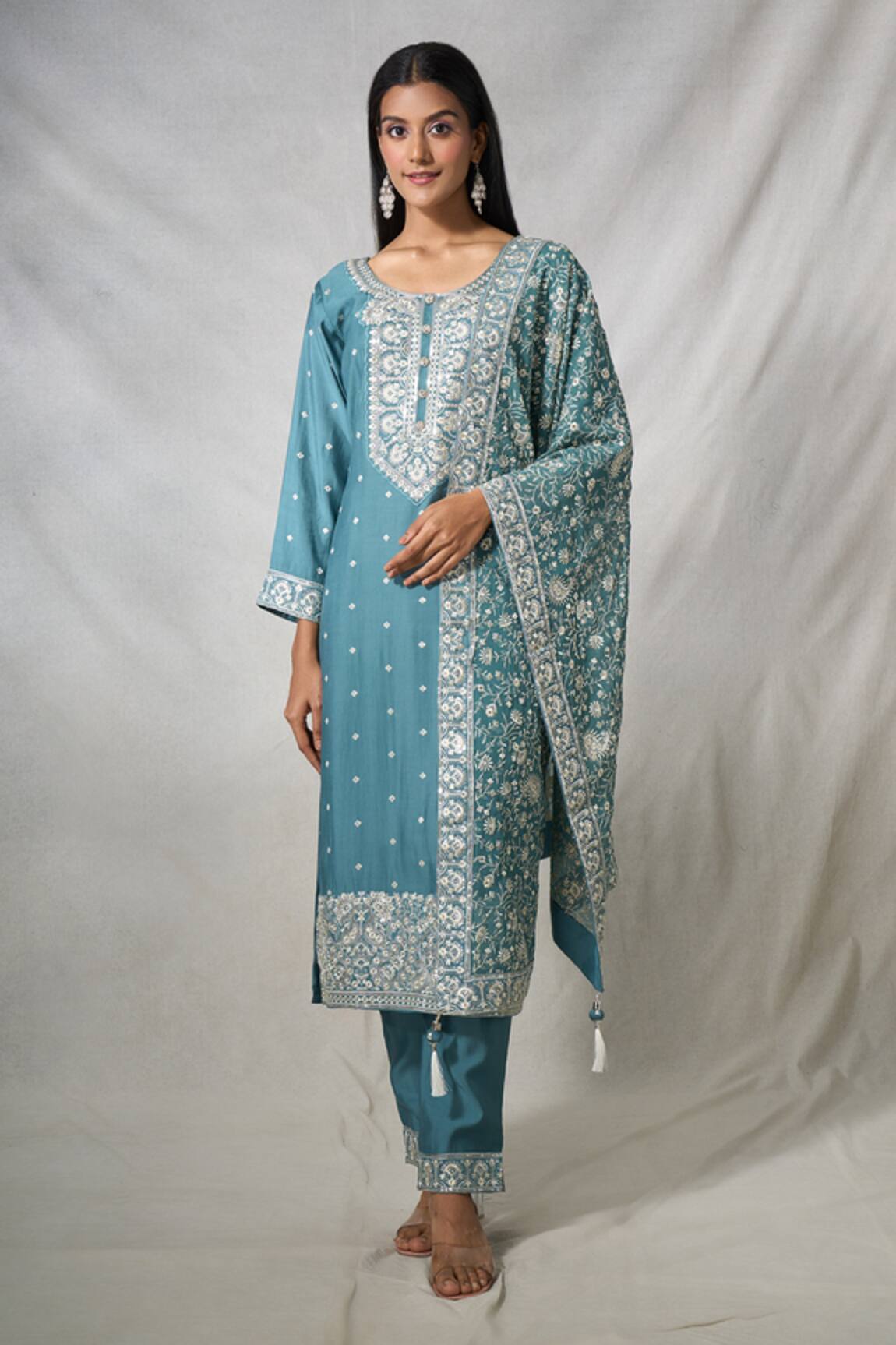 Khwaab by Sanjana Lakhani Resham Embroidered Kurta Pant Set