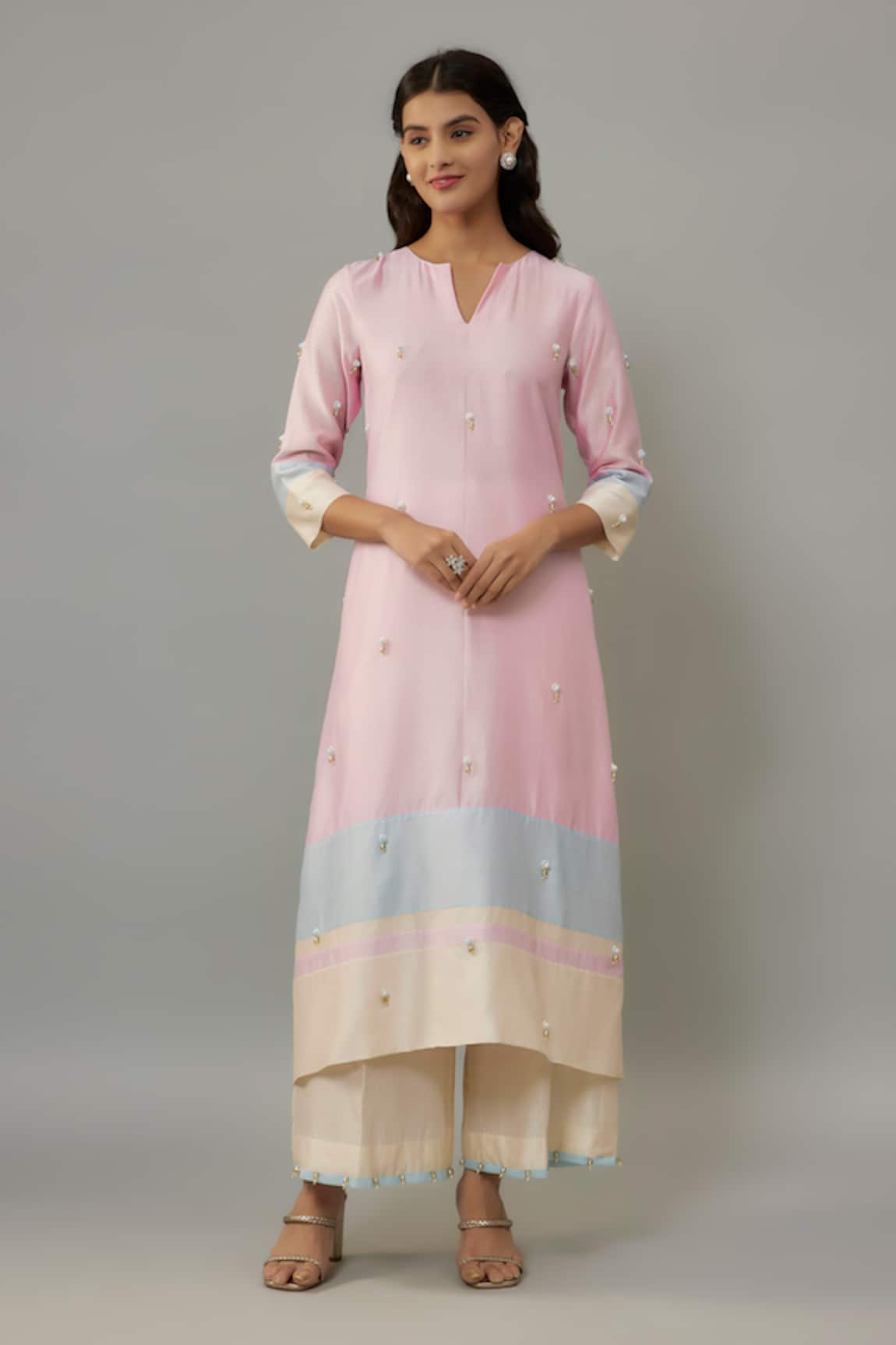 The Aarya Embroidered Kurta & Palazzo Set