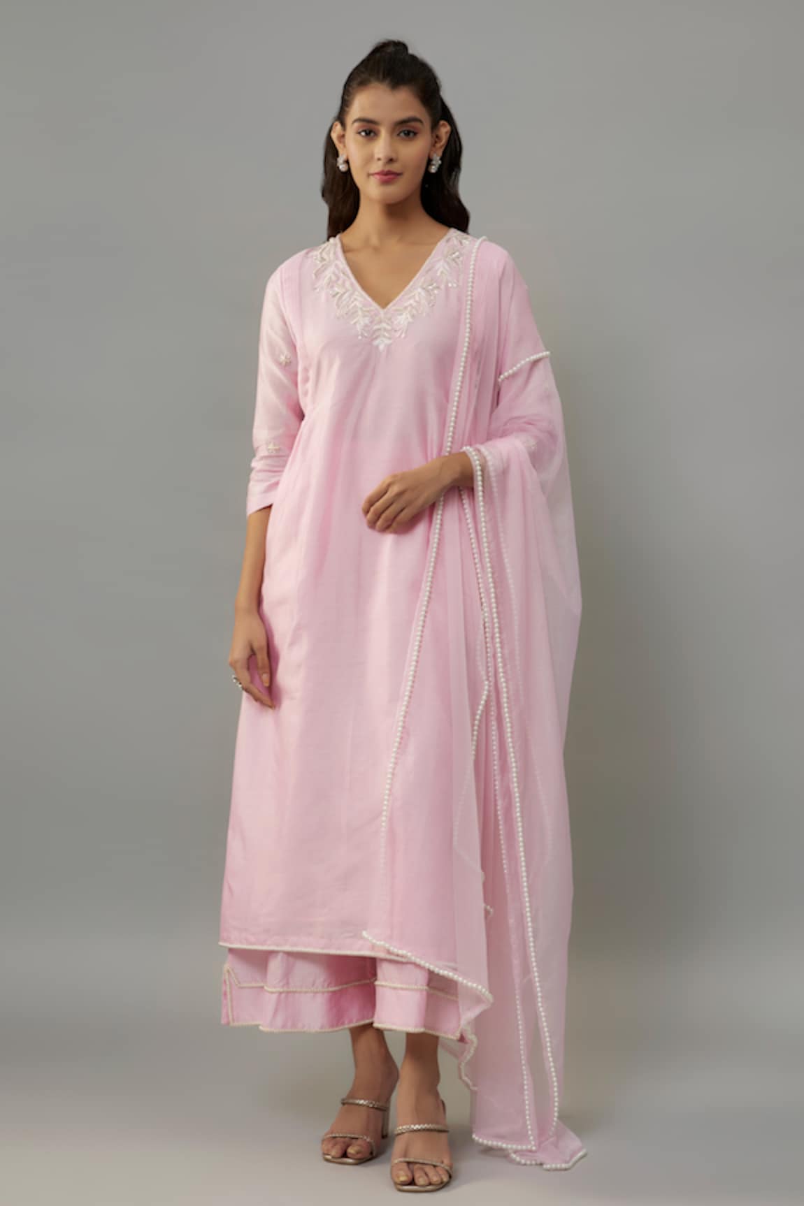 The Aarya Embroidered Kurta Palazzo Set