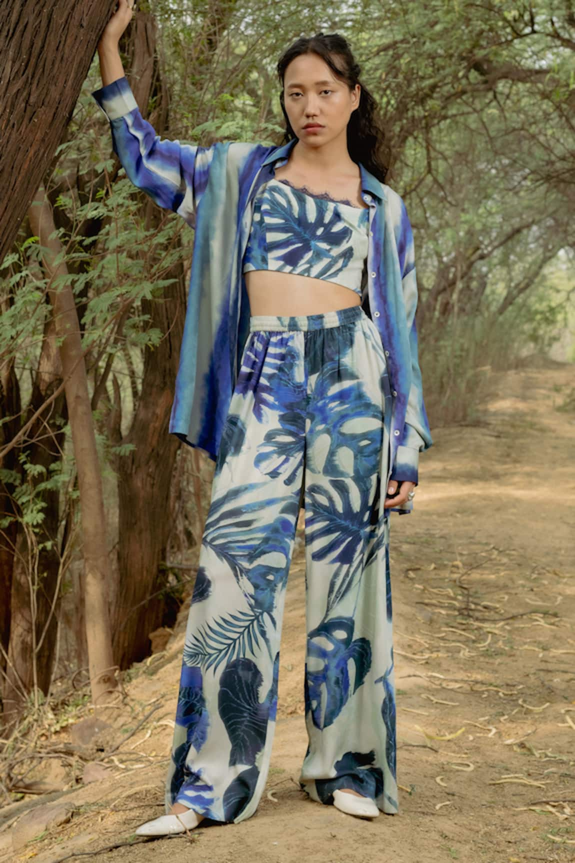 Raasa Leaf Print Top Pant Set