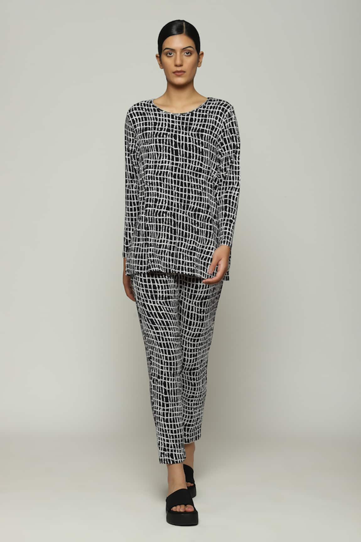 Abraham & Thakore Lattice Print Trouser