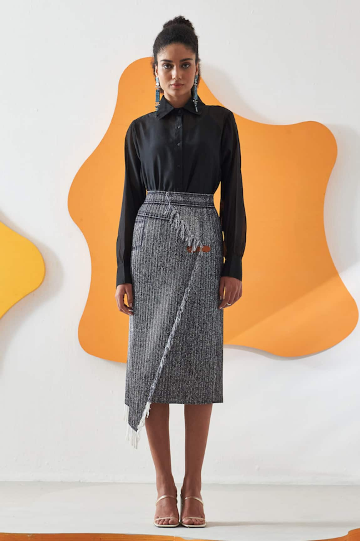 Pleats by Aruni Vione Denim Print Skirt