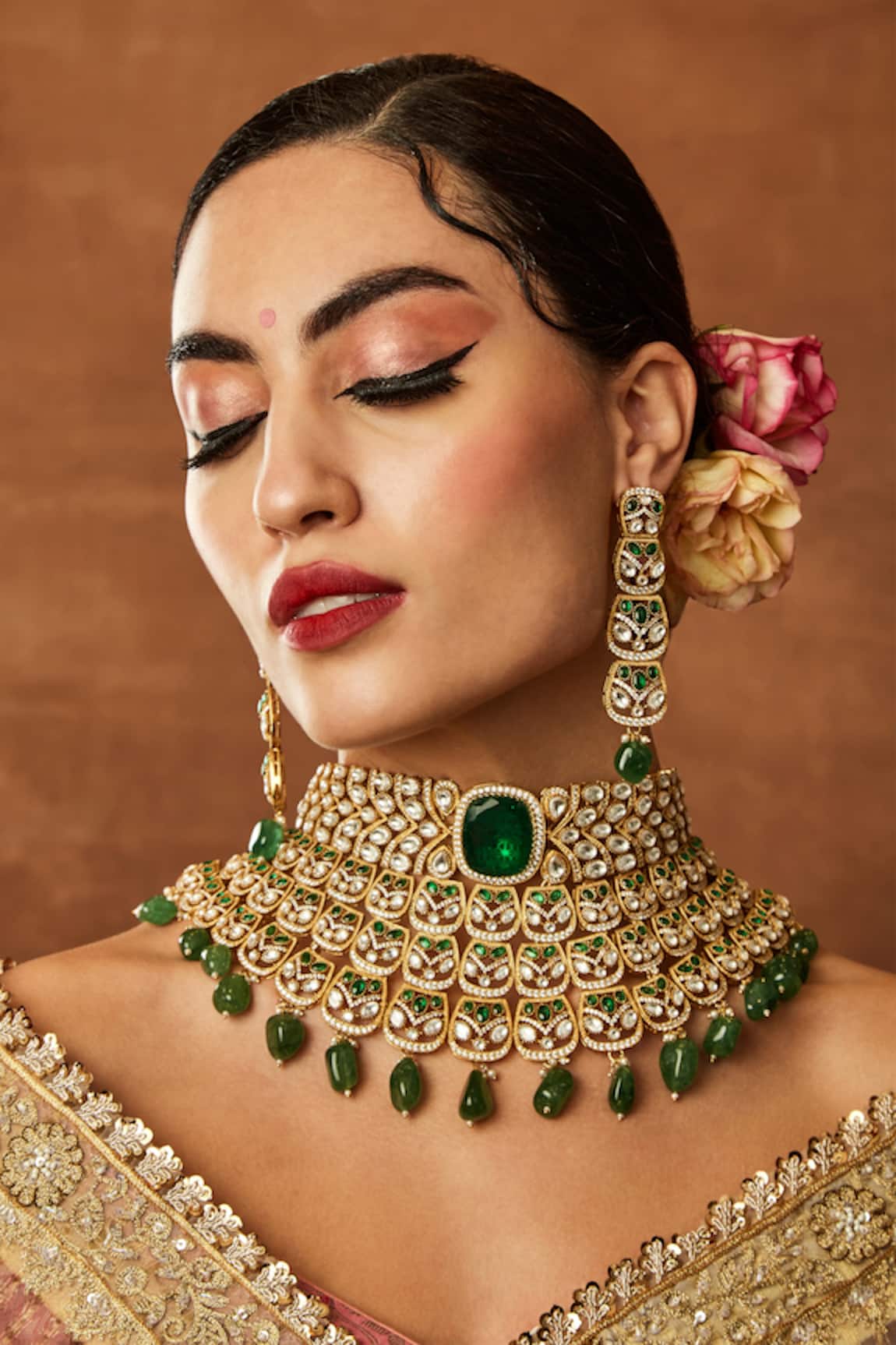 Ekathva Jaipur Keira Polki Bridal Necklace Set